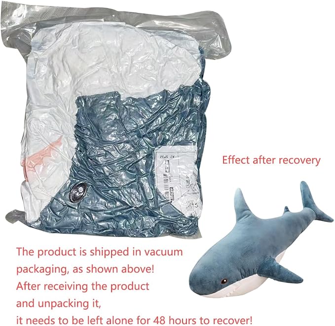 XIYUAN 39.3-Inch SharkPlush Toy Giant SharkStuffed Animal Soft SharkPillow Cushion Shark Plush Pillow Chubby Stuffed Shark Toy Bedtime Gift Throw Pillow for Home Room Décor Kids