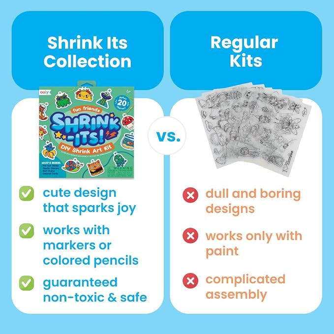 Ooly 28 PC DIY Shrinking Art Kit for Kids, 20 Plastic Pre Cut Charms and More, No Mess Creative Activity Jewelry Making Kit - Garden PALS