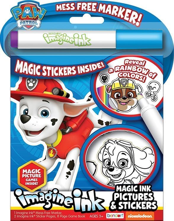 Magic Ink Coloring Book Set for Kids - Bundle with 3 Imagine Ink Books for Girls Featuring Minnie Mouse, Paw Patrol, and Disney Princesses | Mess Free Coloring Pages for Kids