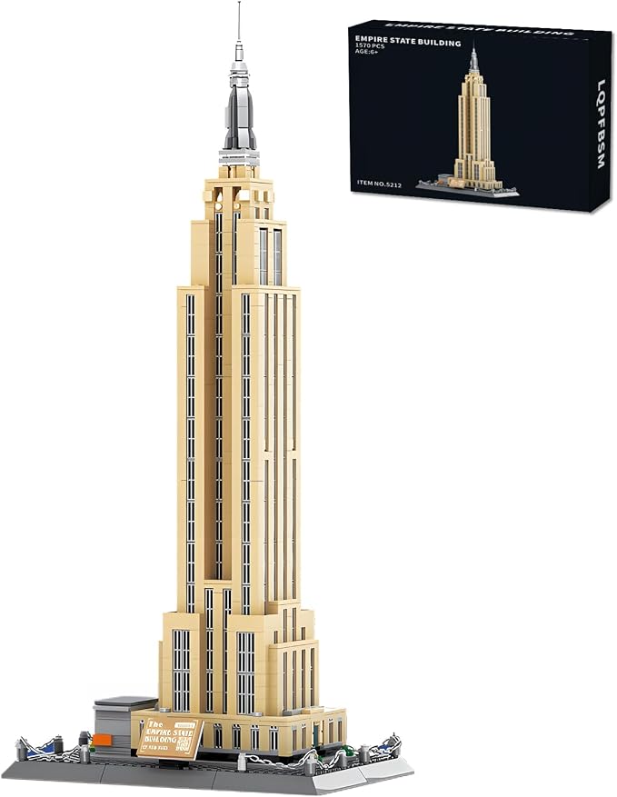 Empire State Architecture Building Blocks Sets New York City Skyline Architecture Model Kits New York Landmark Skycraper Toys Gift for Adults Kids Teens 1559 PCS