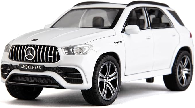 WAKAKAC GLE63S AMG Model Car 1/32 Alloy Diecast Pull Back Toy Car with Light and Sound Model Vehicle for Boys Girls Gift(White)