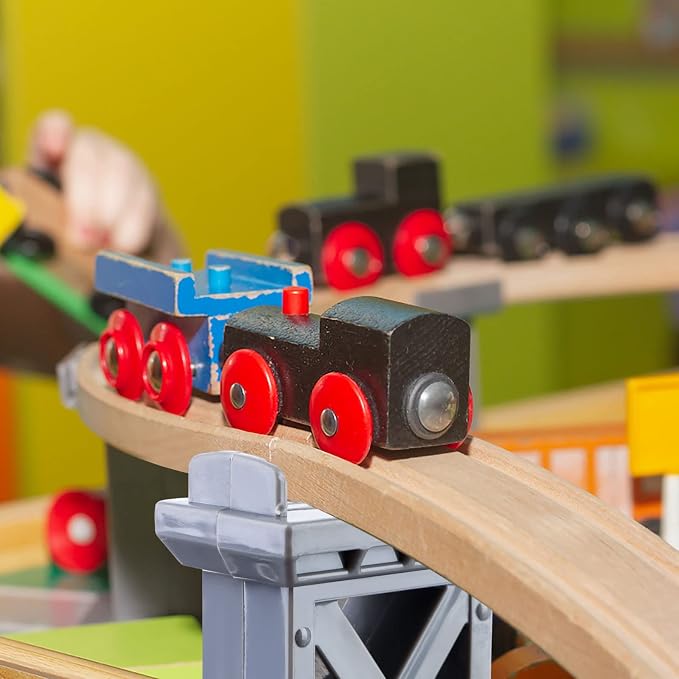 12 Pcs Train Bridge Pier Track Railway Accessories Multi Level Support Risers High Level Blocks Compatible All Major Brands, Grey+Green