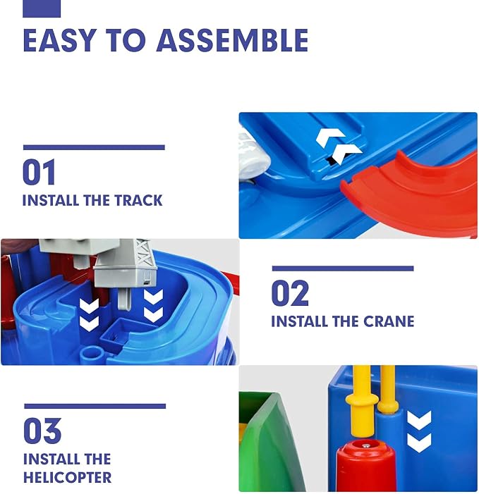 Toys for 3 Year Old Boys - Stem Kids Toys Boys 3-5, Large Race Track, 3 Year Old Boy Gift, Car Toys Rescue Playset for 4 Year Boy Birthday Gift Educational Learning Thinking Motor Skill Montessori Toy