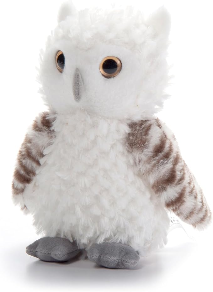 The Petting Zoo Owl Stuffed Animal Plushie, Gifts for Kids, Scoopz Wildlife Animals, White Owl Plush Toy 8 Inches