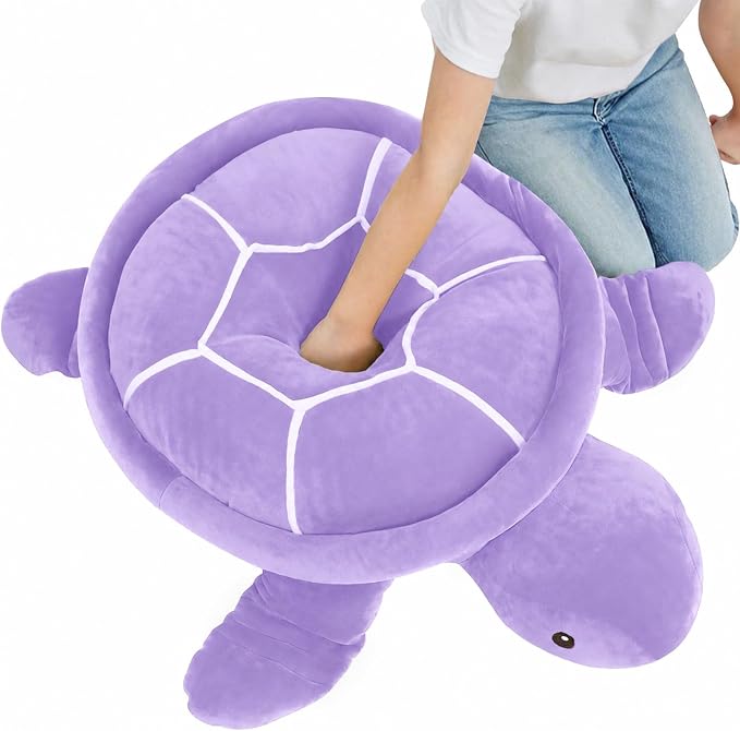 Dalmao 22 Inch Purple Sea Turtle Stuffed Animal, Big Soft Ocean Purple Turtle Large Plushie Body Pillow for Kids, Boys, Girls, Girlfriend, Birthday