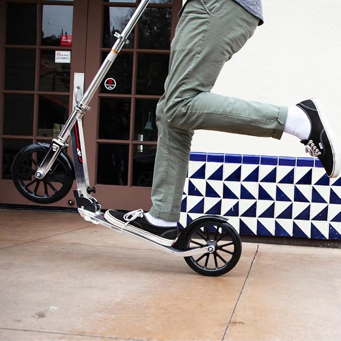 Razor A6 Kick Scooter for Kids Ages 8+ - Extra-Tall Handlebars & Longer Deck, 10" Urethane Wheels, Aluminum Frame, Anti-Rattle Technology, for Riders Up to 220 lbs