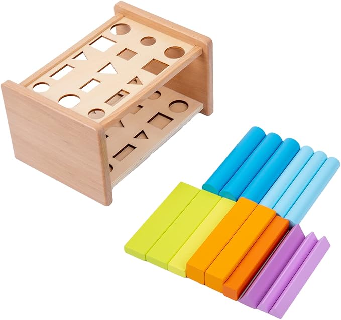 Montessori Shape Matching Toys - Wooden Shape Sorting Toys for 1-3 Years Old Children - Educational Toy for Preschoolers
