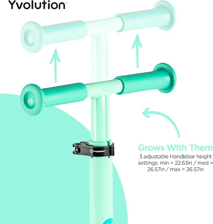 Yvolution Y Glider Air Scooter for Kids, 3 Wheel Scooter for Toddlers 4 Adjustable Height Glider with Kick Scooters, Lean to Steer with LED Flashing Light for Children Ages 3+ Years Old