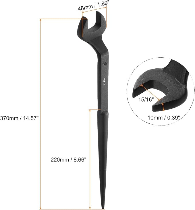 HARFINGTON Single Open End Spanner Wrench 15/16-inch 15 Degree Angle Single Open End SAE Construction Spanner Wrenches with 60°Offset Handle for Automotive Mechanical Maintenance