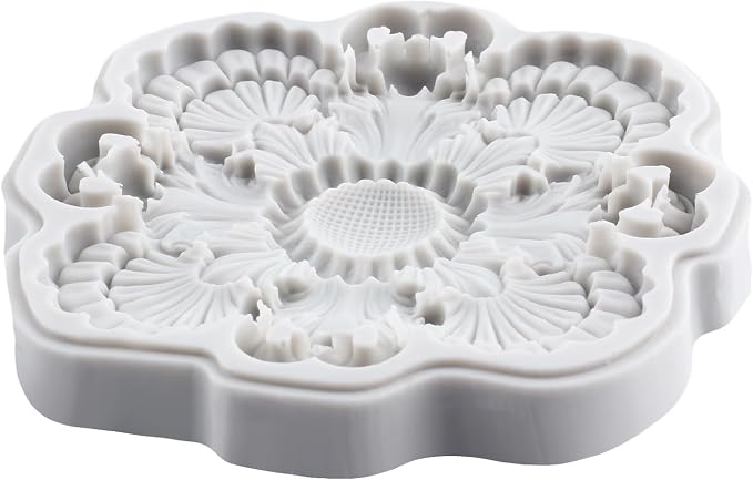 Baroque Polymer Clay Mold Relief Flower Lace Silicone Molds Embossed Flower Mold for DIY Craft Epoxy Resin Casting Polymer Clay Tools Crafts Air Dry Jewelry Making