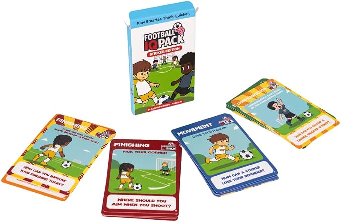 Soccer IQ Card™ – Game Intelligence Cards for Kids Ages 5–11 | Learn Mindset, Positioning, Attacking, Defending & Communication | (Striker Edition)