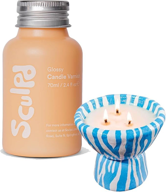 Sculpd Glossy Clear Coat Candle-Making Acrylic Varnish for Acrylic Painting - Colorless Scratch Resistant High Gloss Varnish for Clay Candles & Pottery - Air Dry Clay Glaze Sealer, 70ml