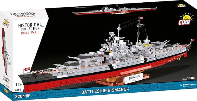 COBI Historical Collection WWII Battleship Bismarck, 3204 Pieces