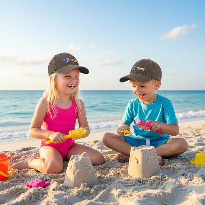 Cute Train Embroidered Kids Baseball Caps Toddler Washed Cotton Vintage Snapback Trucker Hat for Boys Girls 3-8 Years