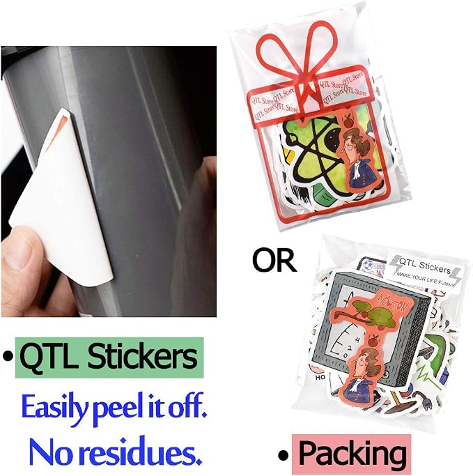 QTL School Stickers for Teachers and Students, Back to School Party Supplies, Waterproof Vinyl Stickers for Water Bottles and Laptop, 50PCS