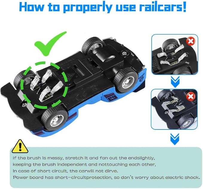 Slot Car Race Track Set, 19ft Electric Track with LED Lights and 4 Slot Cars, 2 Hand Controllers and Racing Game Lap Counters, Set Features Loop, Turns, and Crossover for Boys Age 6-12