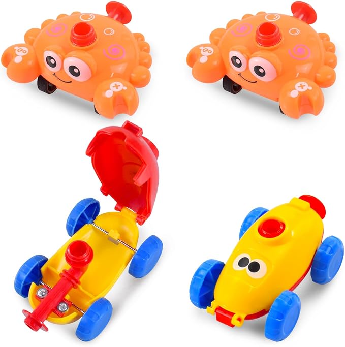 BAKAM Toddler Toys 3-4 for Boys Girls, Balloon Launcher & Powered Car Set, Fun Toddlers STEM Toy Balloon Pump Cars Racer Kit for Kids 3-5 (Duck)