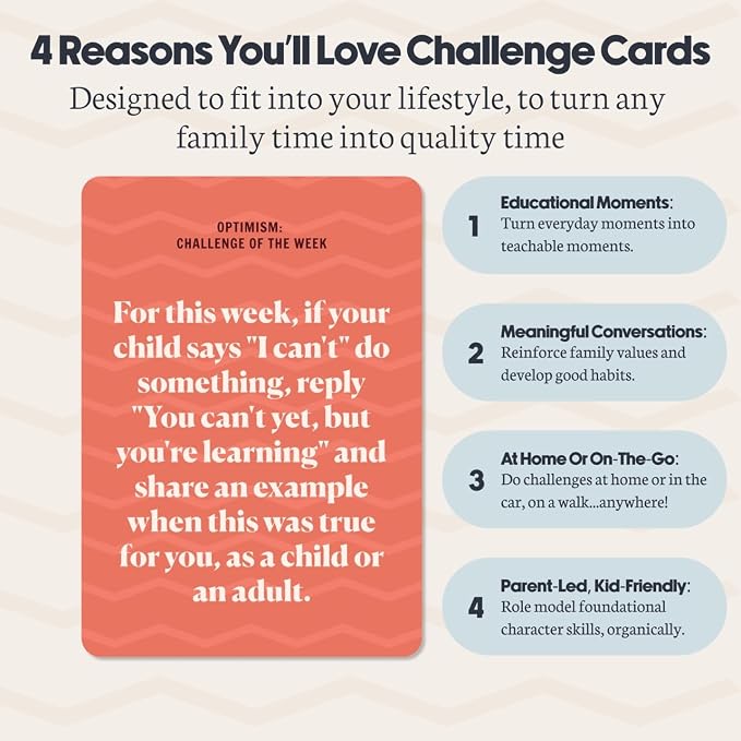 Building Resilience 52 Challenge Conversation Cards for Kids & Parents | SEL Emotional Intelligence | Social Emotional Learning Activities | Life Skills Classroom Must Haves | Teachers & Counselors