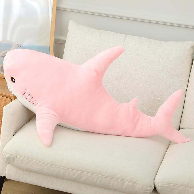 Ryttir 39.4 Inch XXL Giant Shark Stuffed Animals,Chubbier Shark Pillow Soft Shark Plush Shark Body Pillow Stuffed Shark Décor, Perfect Chrismas Stress Relief Gift for Kids Women