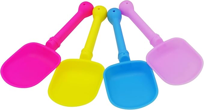 4E's Novelty (4 Sets) Castle Beach Buckets and Shovels, Large Size 7" - Sand Castle Building Kit, Sandcastle Molds Beach Toys for Kids 3-10, Outdoor Sand Toys for Toddlers