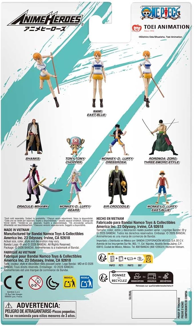 ANIME HEROES - One Piece - Nami (East Blue) 6.5" Action Figure