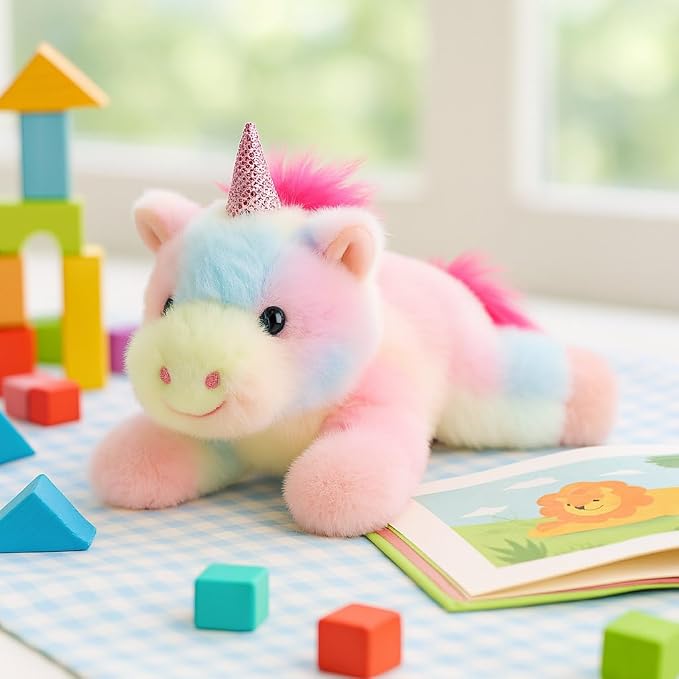 Adorable Rainbow Unicorn Stuffed Animal Soft Unicorn Plush Toy Cute Birthday Gifts for Boys Girls Kids Toddlers