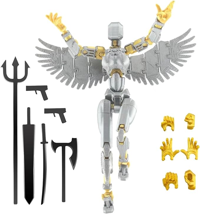 5Pack Titan 13 Action Figure Assembled, T13 Action Figure Set, Dummy 13 Action Figures, Nova 13 Robot Toy, Lucky 13 Figure 3D Printed Multi-Jointed Movable, Birthday Gift Toy for Kids Boy