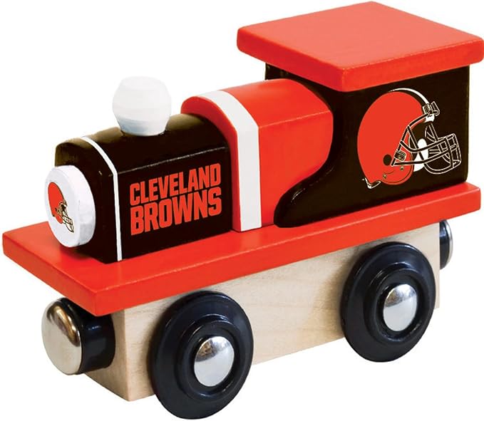 MasterPieces NFL Cleveland Browns Real Wood Toy Train, For Ages 3+