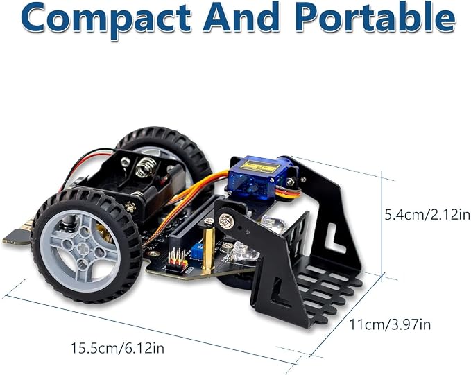 LAFVIN MicroBit Smart Robot Car for MakeCode and MicroPython,STEM Educational Coding Robot for Kids Beginner(Without Micro:bit)