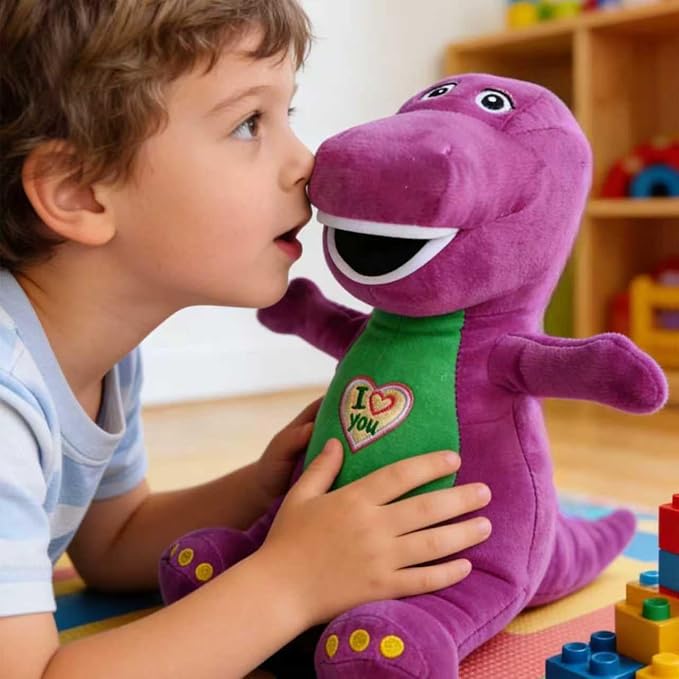 Barney Stuffed Animal 10 Inches, Singing Dinosaur Plush Toy Sings I Love You Song, Cute Soft Plush Puppet, Romantic Sweet Gift for All Ages. (10in)
