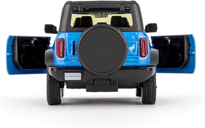 1:36 Ford Bronco Badlands 2dr Toy Car, Diecast Pull Back Model Car, Doors Open, Collection Kids Toy for Aged 3 and up, Gift Blue