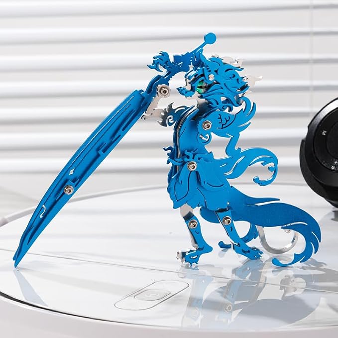 3D Metal Puzzles Toys The Meow Meow Family King and Princess Cat DIY Handmade Assembled Model Kits Ornaments Christmas New Year and Birthday Gifts for Adult (General Cat Blue)