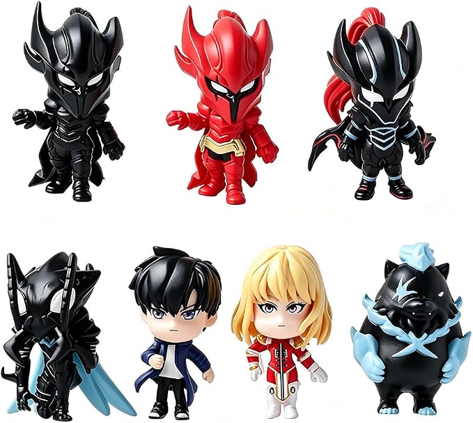 7pcs Sung Jin Woo Figure Igris Statue Desktop Cute Figure Anime Beru Action Figures Set Collectible Cha Hae-in Figurine Ornaments