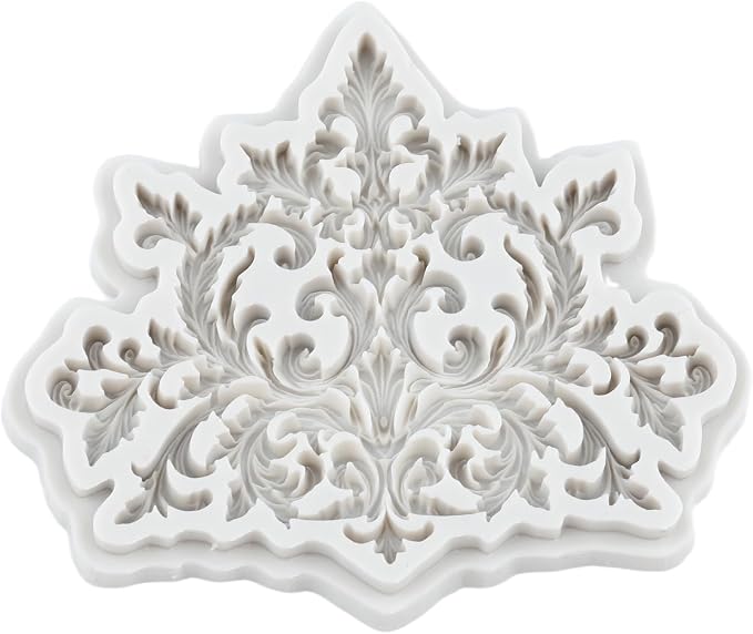 Baroque Relief Flower Lace Silicone Mold Curlicues Scroll Lace Polymer Clay Mold Vintage Filigree Molds for DIY Crafts Epoxy Resin Casting Air Dry Polymer Clay Plaster Jewelry Making