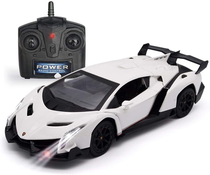 Remote Control Car RC Cars Racing Car 1:18 Licensed Toy RC Car Compatible with Lamborghini Model Vehicle for Boys 6,7,8 Years Old,White