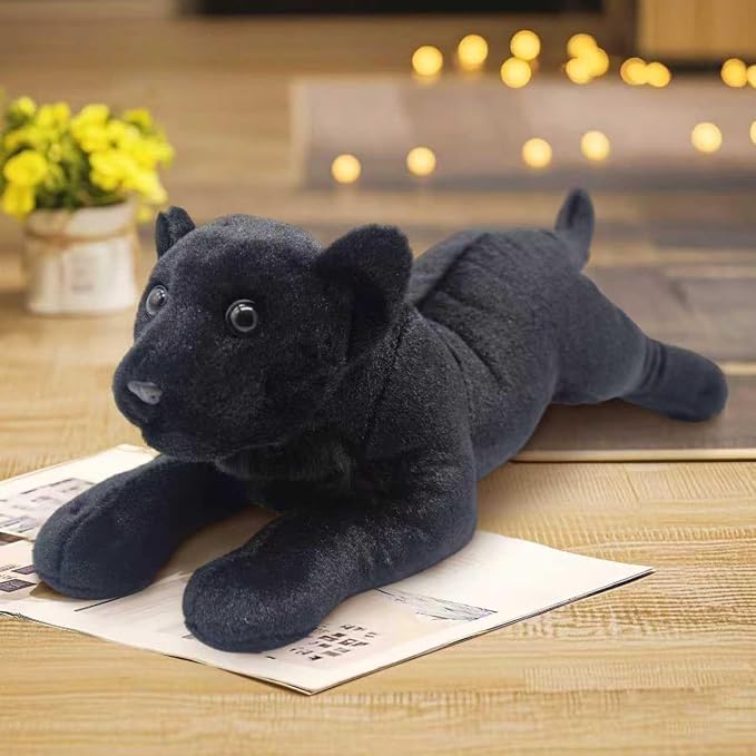 Black Panther Stuffed Animal 19" Jaguar Stuffed Animal Cute Black Panther Plush Realistic Jungle Stuffed Panther Toy Pillow Soft Plush Toy Birthday Gifts for Kids Boys