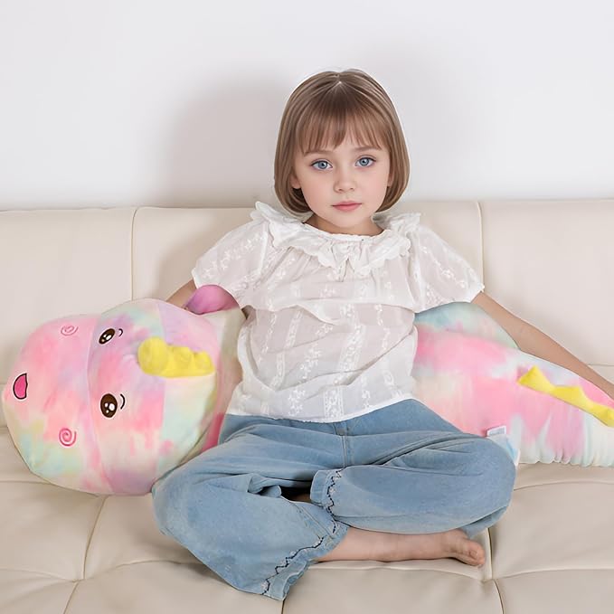 Tianmihou 40inch Gaint Dinosaur Plush Stuffed Animals, Soft Rainbow Dinosaurs Stuffed Large Body Pillow Toy, Cute Plushies Gift for Kids Boys Girls Birthday