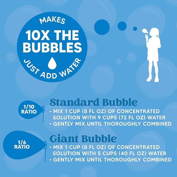 JOYIN 32 OZ Concentrated Bubble Solution for Bubble Machines (Up to 2.5 Gallons), Concentrated Solution Refills for Machine, Wands, Blower, Easter, Kids, Parties