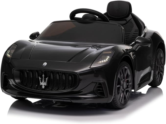 Winado 12V Ride on Car, Licensed Maserati Electric Car for Toddlers W/Remote Control, Battery Car for Kids with Bluetooth, 3 Speeds, LED & Rear Lights, Music & Horn (Black)