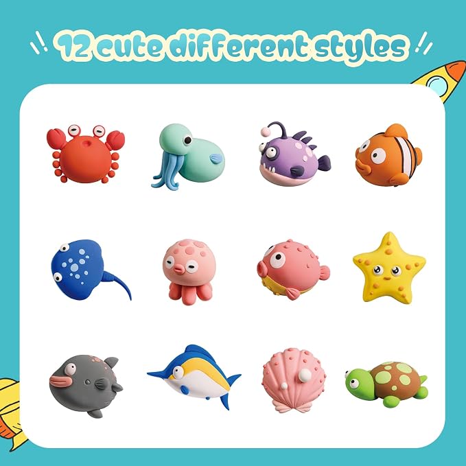 Both idea Air Dry Clay Kit, Ocean Theme | 12 Packs, Non-Toxic Kids Gift | School & Party: Perfect for classroom art activities, birthday party favors, creative family DIY, and holiday celebrations.