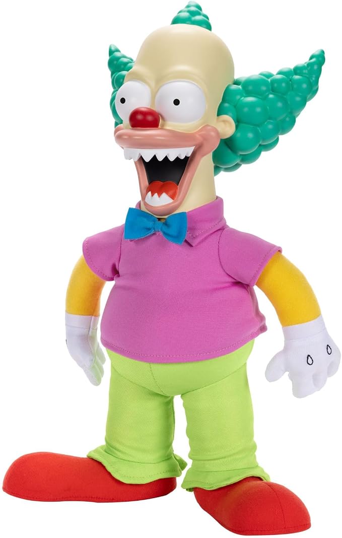 Disney The Simpsons Talking Krusty Doll Plush, 16-Inches Tall Good and Evil Krusty Pull String Doll Toy, from The Classic Treehouse of Horror III Episode