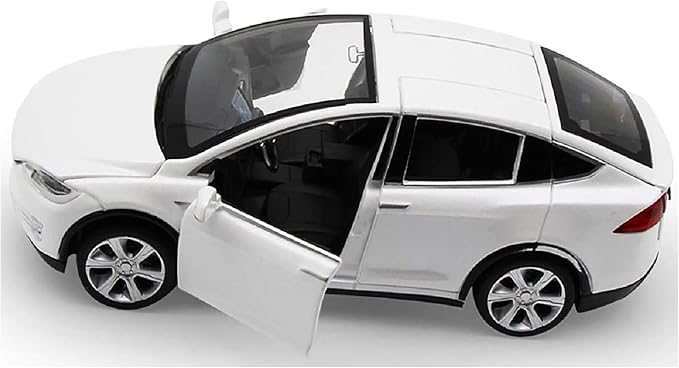gidoyi Toy Car Model X, Pull Back Car Toys Alloy Vehicles with Lights and Sound 1:32 Scale Model Car (White)
