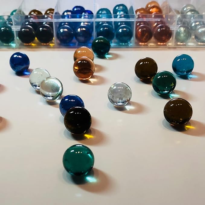 72 PCS Marbles for Kids, 6 Colors Glass Marbles Bulk for Marble Games Marble Run Chinese Checkers Vases Home Decor