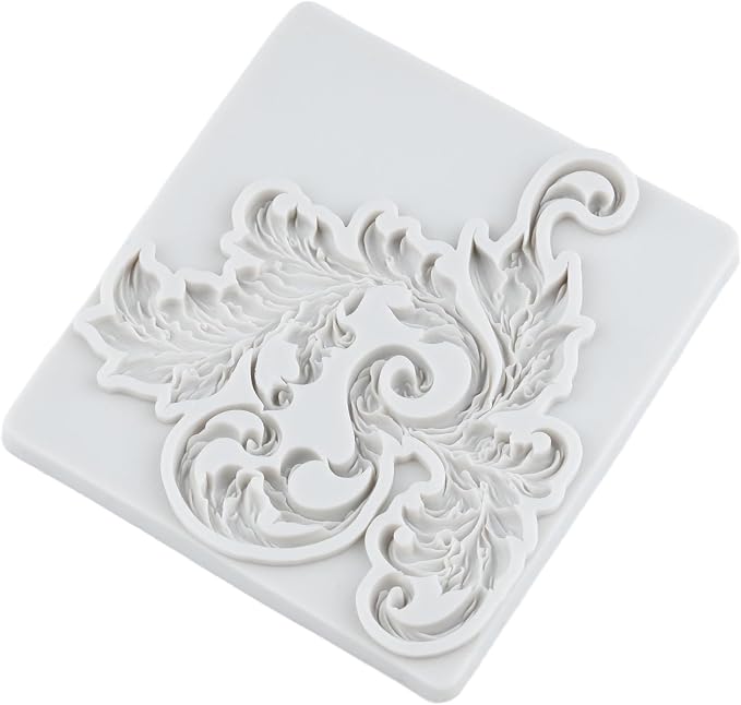 Baroque Polymer Clay Mold Curlicues Scroll Lace Silicone Mold Vintage Relief Flower Filigree Molds for DIY Crafts Epoxy Resin Casting Air Dry Polymer Clay Plaster Jewelry Making