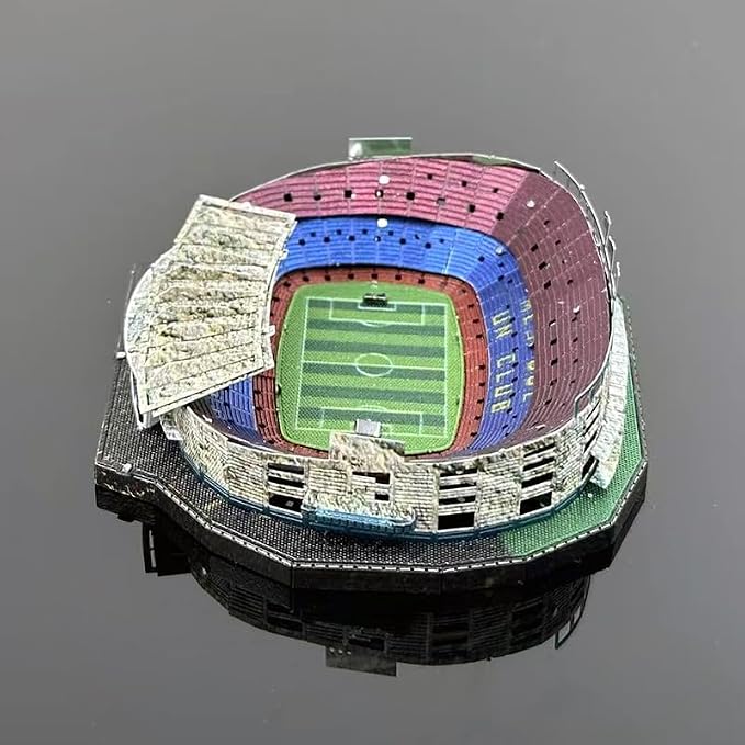 3D Puzzles for Adults, 3D Metal Stadium Model Kit, Barcelona Camp NOU Football Stadium Puzzle,DIY Assembly Puzzle, Spain Landmark Building Replica, colorfor