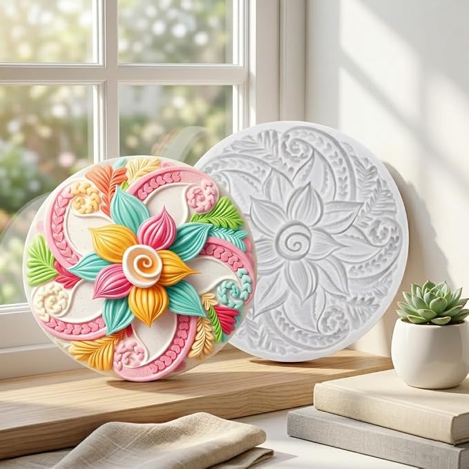 Baroque Silicone Molds Baroque Polymer Clay Mold for DIY Crafts Epoxy Resin Casting Air Dry Polymer Clay Plaster Jewelry Making