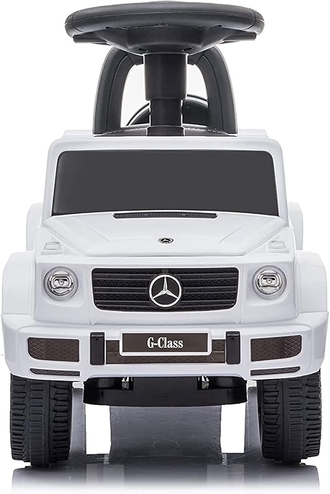 Best Ride On Cars Kids Outdoor Stroller Mercedes G-Wagon Push Car with Working Lights, Horn, and Music for Ages 1 to 3 years, White