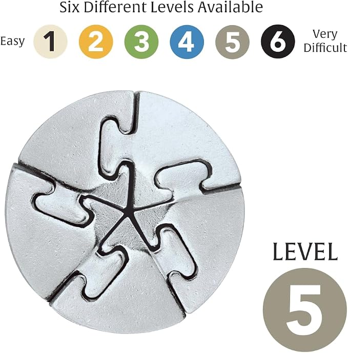 BePuzzled | Spiral Hanayama Metal Brainteaser Puzzle Mensa Rated Level 5, for Ages 12 and Up