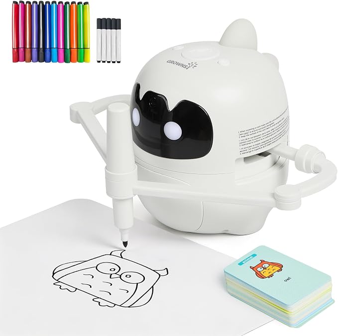 Drawing Robot for Kids with Cards, Voice Interactive Educational Drawing Machine, Montessori Painting Learning Toys