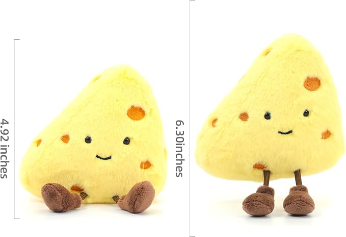 RECUR Plush Cheese Stuffed Animal Toys,Soft Food Plush,Cute Funny Plushie,Adorable Gift for All Ages
